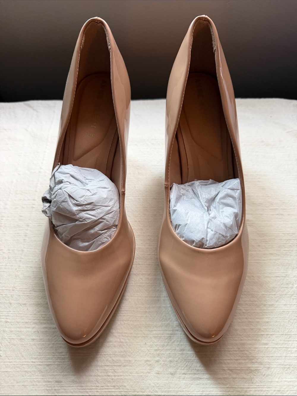 Anne Klein Nude Patent Pointed-Toe Pumps